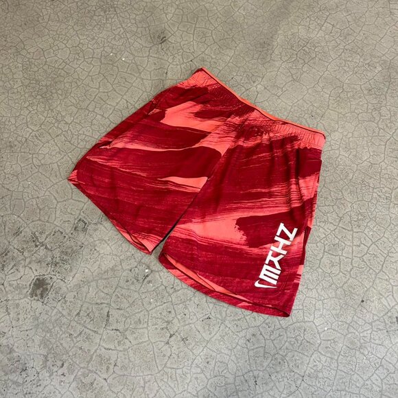 Crazy Red Nike Paint Stroke Running Shorts - Picture 1 of 6